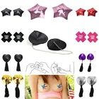 Сексуальные наклейки Pasties, женское нижнее белье, бюстгальтер с блестками и кисточками, Обложка для сосков, лепестки, аксессуары для одежды