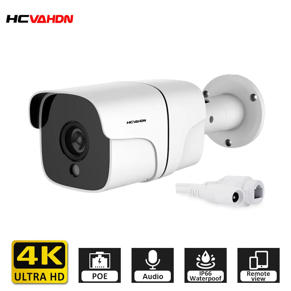 

4K IP Camera H.265 8MP Camera 3840X2160 Audio Outdoor Motion Detection CCTV Video Security Surveillance Onvif POE Cctv Camera
