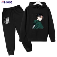 young children japanese anime attack on giant kids clothes girls hoodiessweatpants clothes for teenagers sweatshirts boy girl