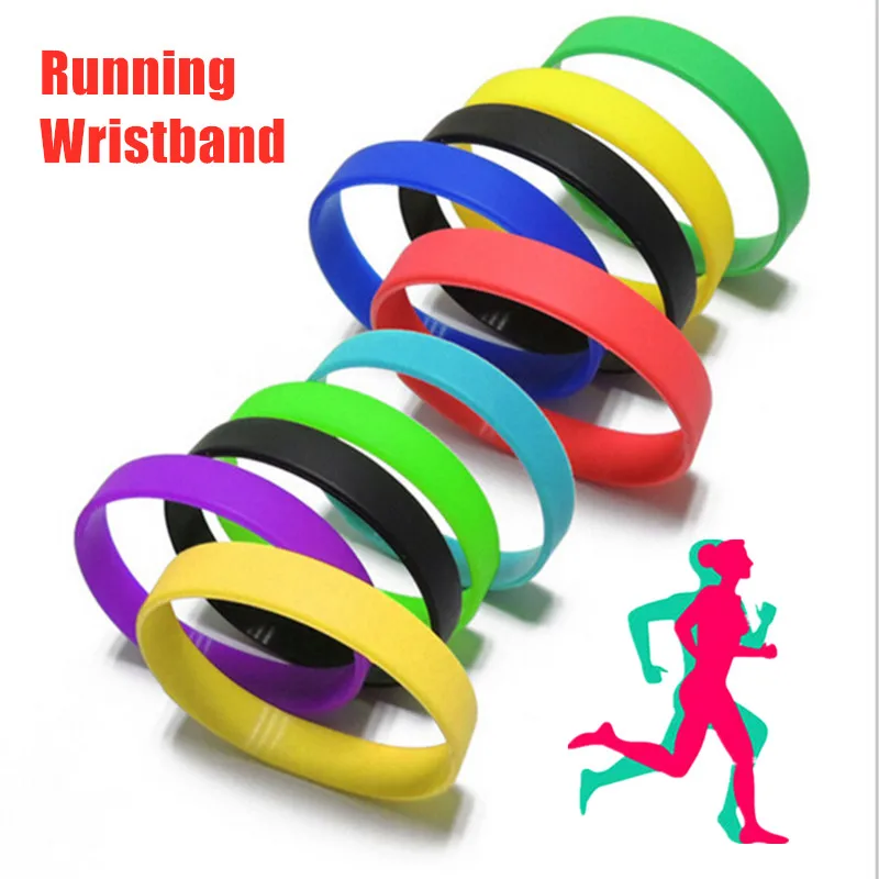 Силиконовый резиновый браслет для бега пробежек наручные кольцо Модные гибкий