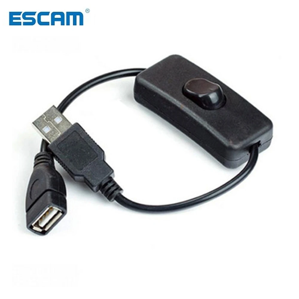 ESCAM 28cm USB Cable with Switch ON/OFF Cable Extension Toggle for USB Lamp USB Fan Power Supply Line Durable HOT SALE Adapter