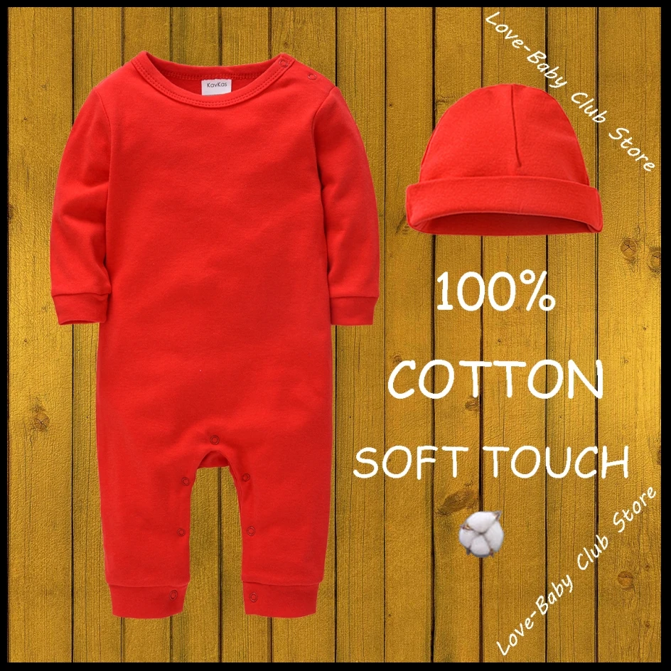 

Baby Girl Pajamas Set Boy Romper Cap Clothes Set Infant Hat Soft 100% Cotton Clothing Toddler Roupa De Bebes Infantil Growings