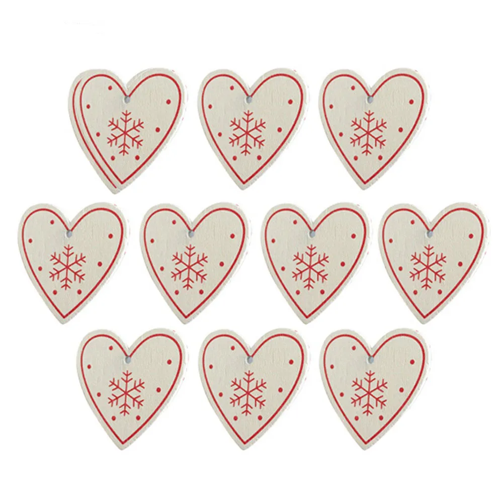 12pcs white heart Navidad, Деревянные Подсвечники, подсвечники, фонарь, винтажные рождественские украшения для дома, новогодние вечерние украшения, подарки - Цвет: 12pcs white heart