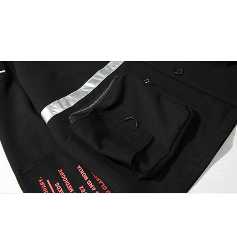 

Vicious Bloody Wolf Kanji Print Zipper Pocket Men Blazers Coat Casual Baggy Punk High Street Style Men's jackets Autumn