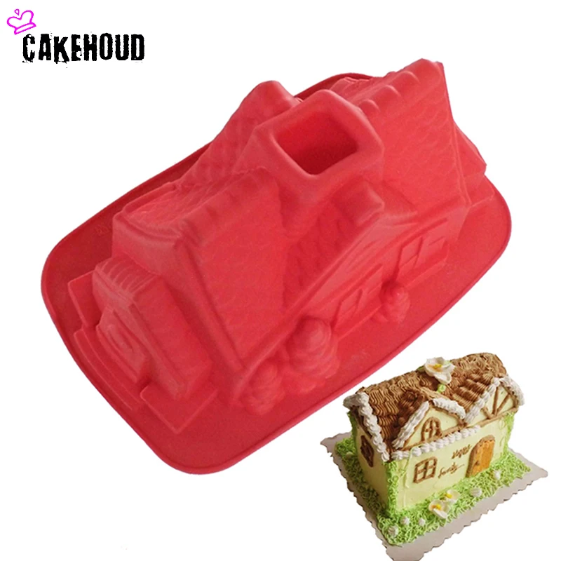 Новое поступление мультяшный Дом Форма торт плесень DIY шоколад, помадка, хлеб, выпечки для украшения с помощью сахара печенье силиконовые формы Рождество