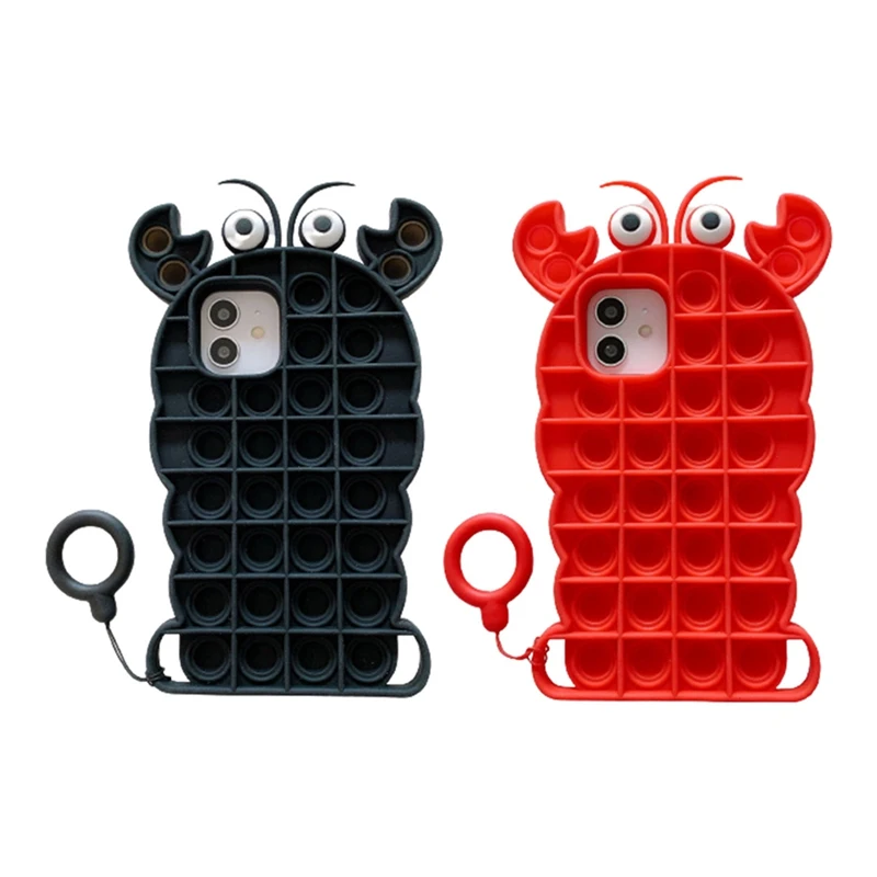 

1Pcs Cute Crayfish Silicone Phone Case for iPhone 11/11pro iPhone 12/12pro max iPhone7p/8plus iPhoneX/XS Soft Apple Phone Cover