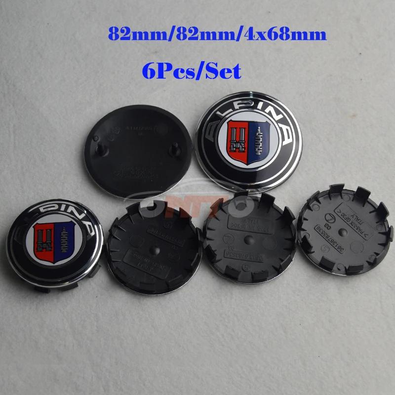 

6pcs/set 82mm 82mm 68mm Auto Wheel Center Covers No Expoy For E60 E90 F10 F30 F15 E63 E64 Car emblem badge Bonnet Boot Caps