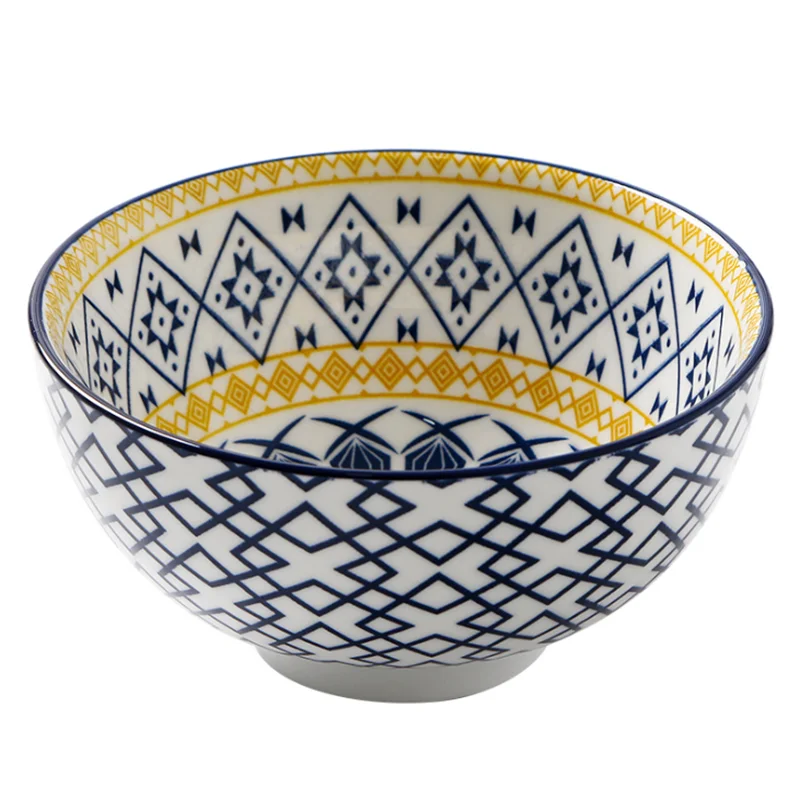5 inch Rice Bowl European Style Ceramic Tableware Household Soup Porridge Hand-Painted Breakfast Microwave Available | Дом и сад
