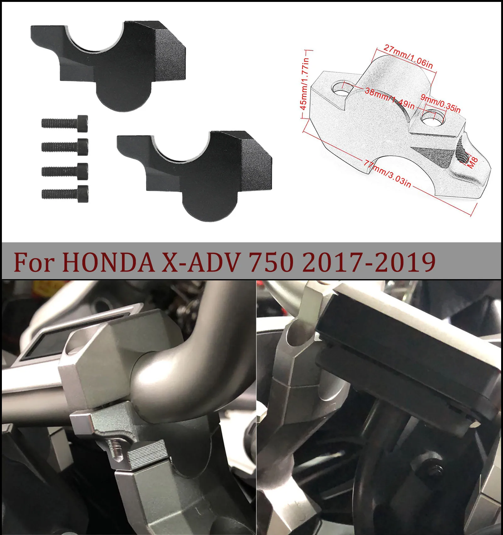 

MTKRACING мотоцикл части руль переходника адаптер для HONDA X-ADV 750 17-18 XADV x adv 750 2017-2018 руль назад