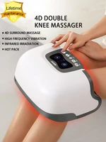 4d double knee massager infrared heating massage high frequency vibration magnetic effect knee therapy instrument