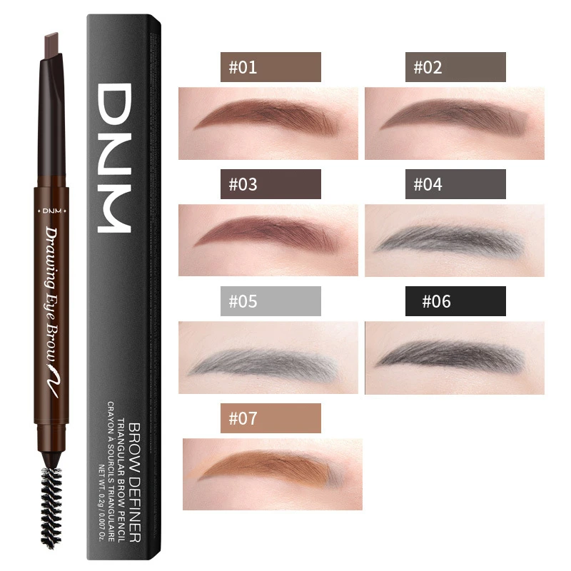 Двойная головка вращающийся карандаш для бровей водонепроницаемый натуральный