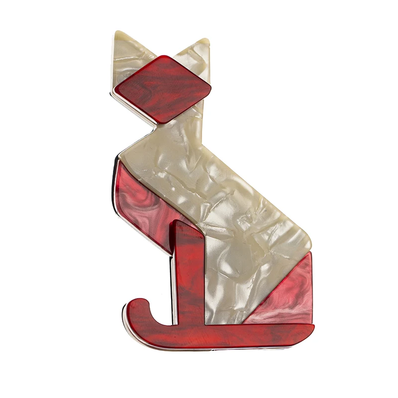 Милая акриловая красная брошь в виде лисы для женщин броши и булавки из смолы