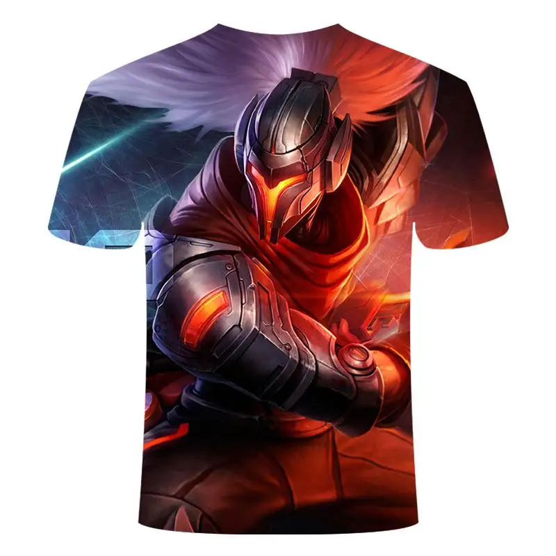 Футболка с 3D принтом League of Legends games мужская женская футболка с коротким рукавом Yasuo Leesin Darius Garen Thresh большой размер 6XL