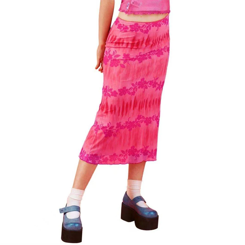 YiYiMiYu модные летние женские пляжные повседневные юбки в стиле бохо оранжевые Юбки