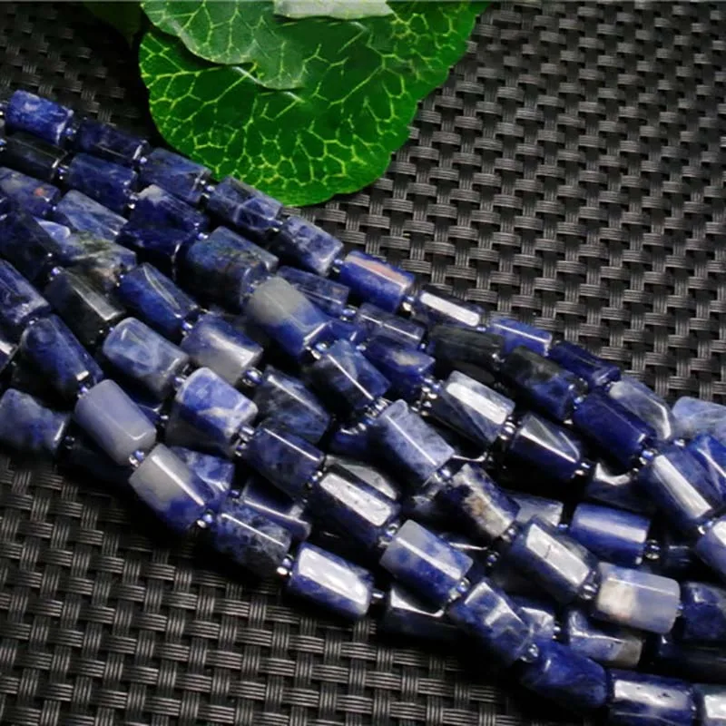 

8x11mm Natural Smooth irregular Columnar shape sodalite stone Beads For DIY necklace bracelet jewelry making 15 "free delivery