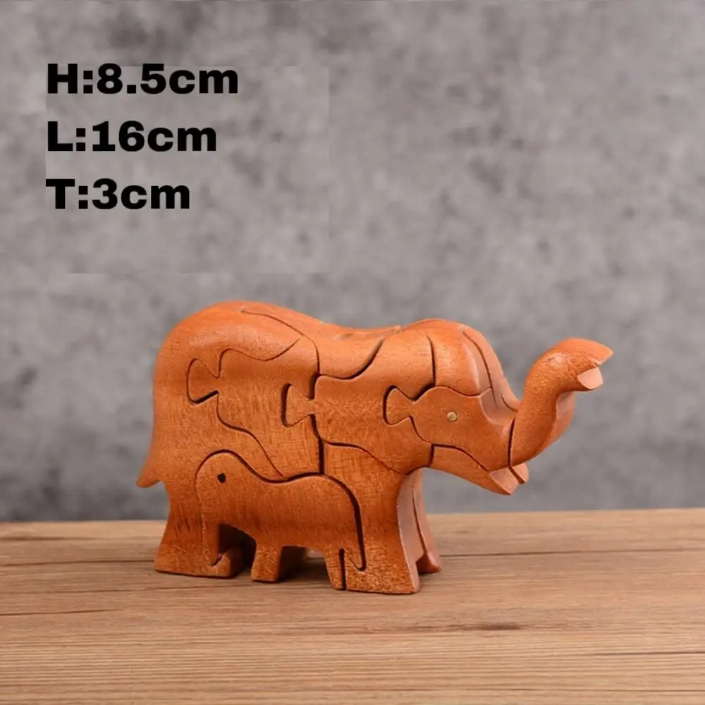 Деревянная 3D головоломка DIY животная динозавр собака кошка модель ручной работы