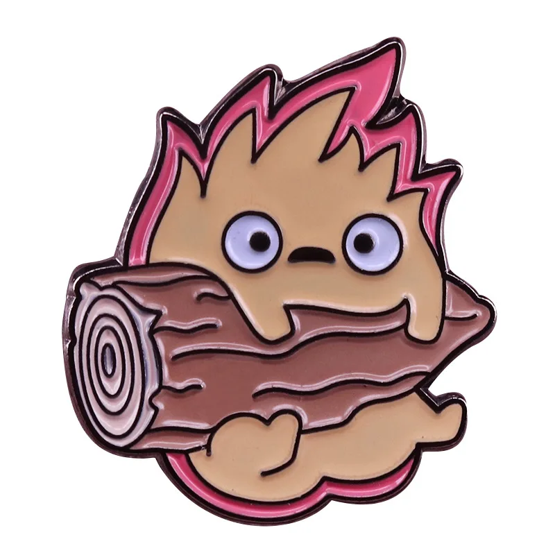Calcifer эмаль на булавке для сбора забавные огня эльф по японскому животных металл