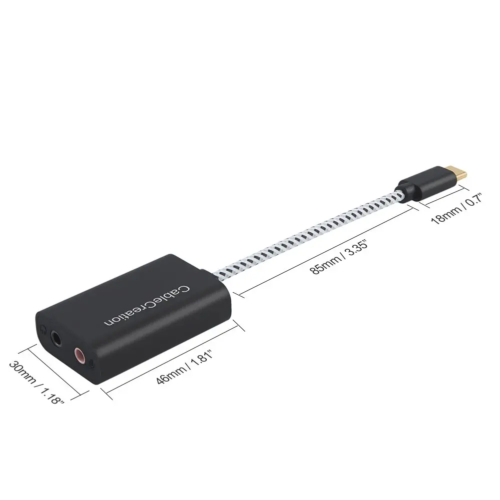 Звуковая карта CableCreation USB C внешний разъем 3 5 мм аудиоадаптер Type-C микрофон для