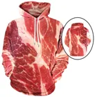 3D толстовки с принтом мяса, мужская толстовка с длинным рукавом, свитшот с капюшоном, пуловер, топы, смешное худи с изображением говядины, свитшот для мужчин