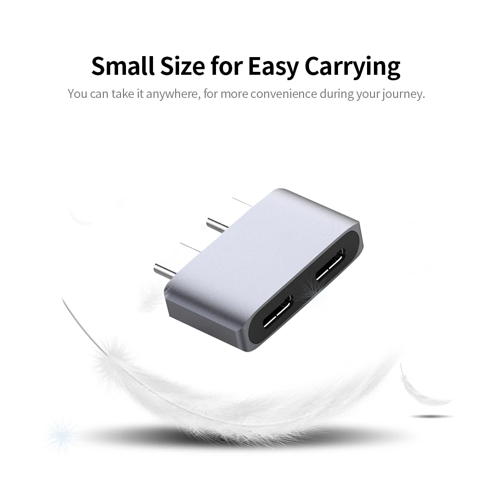 Конвертер для Macbook Air 2018 Pro 2016/2017/2018 13/15 дюймов двойной адаптер USB Type C серый|USB-хабы| |
