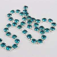 silver ss28 crystal rhinestone cup chain base 1 yard 3 yard 5 yard 27 colors for clothing accessories