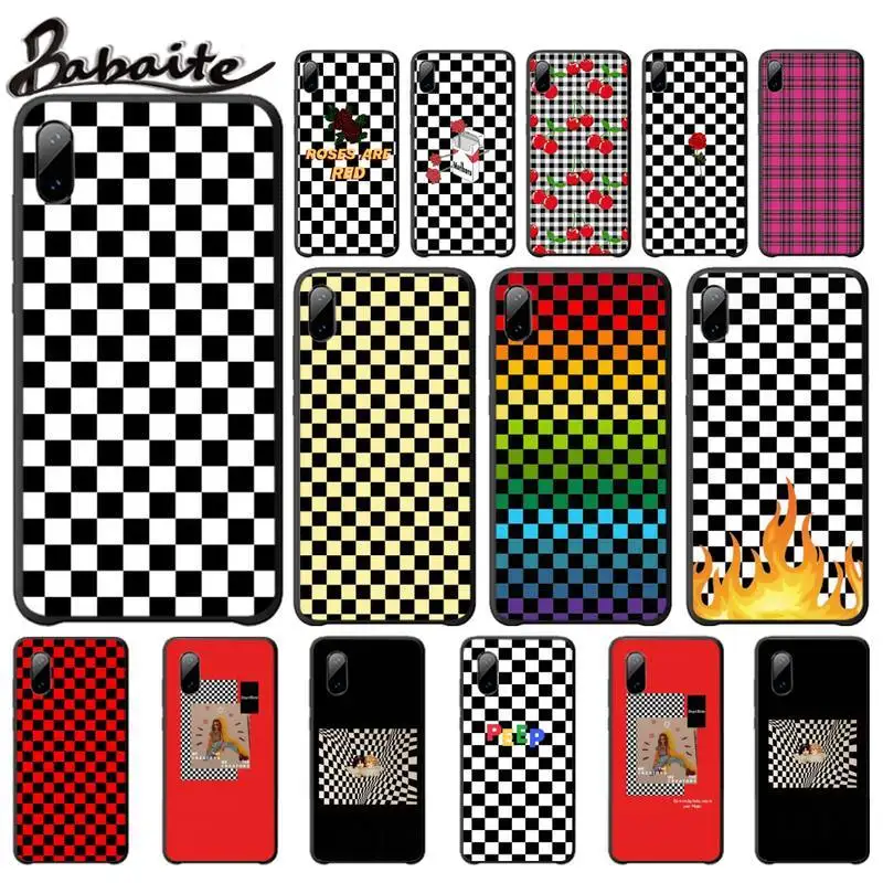 Babaite черный и белый шахматный силиконовый чехол для iphone 7 8 plus x xs max xr 11 pro мобильный