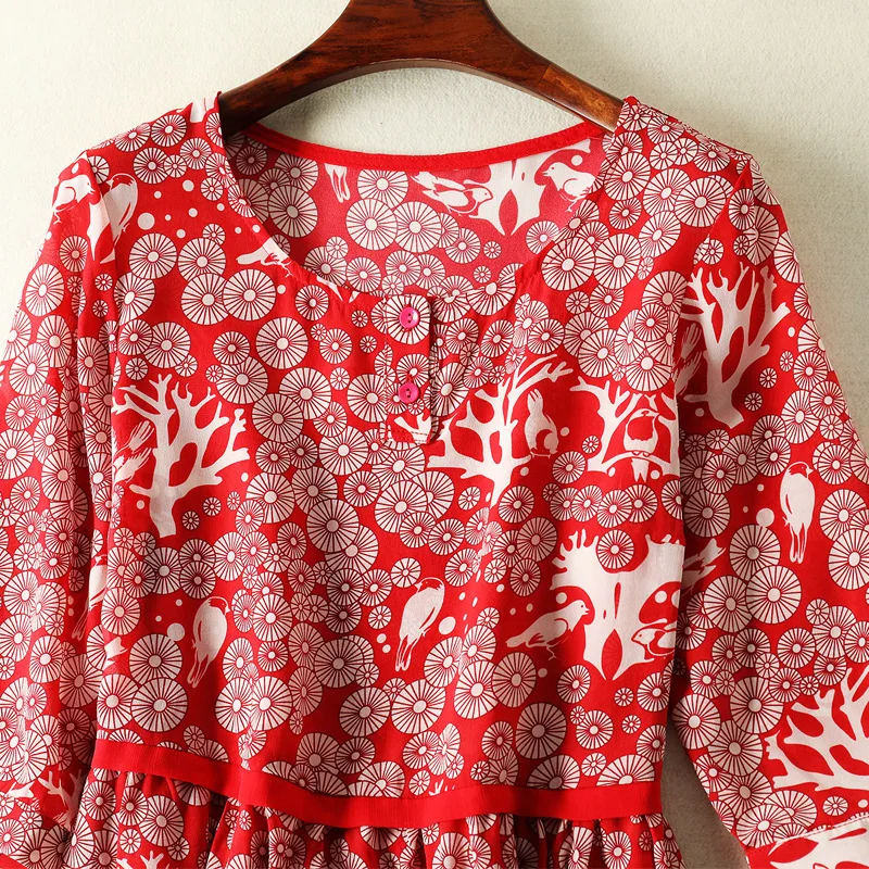 Платье из натурального шелка женские летние пляжные платья элегантные цветочные