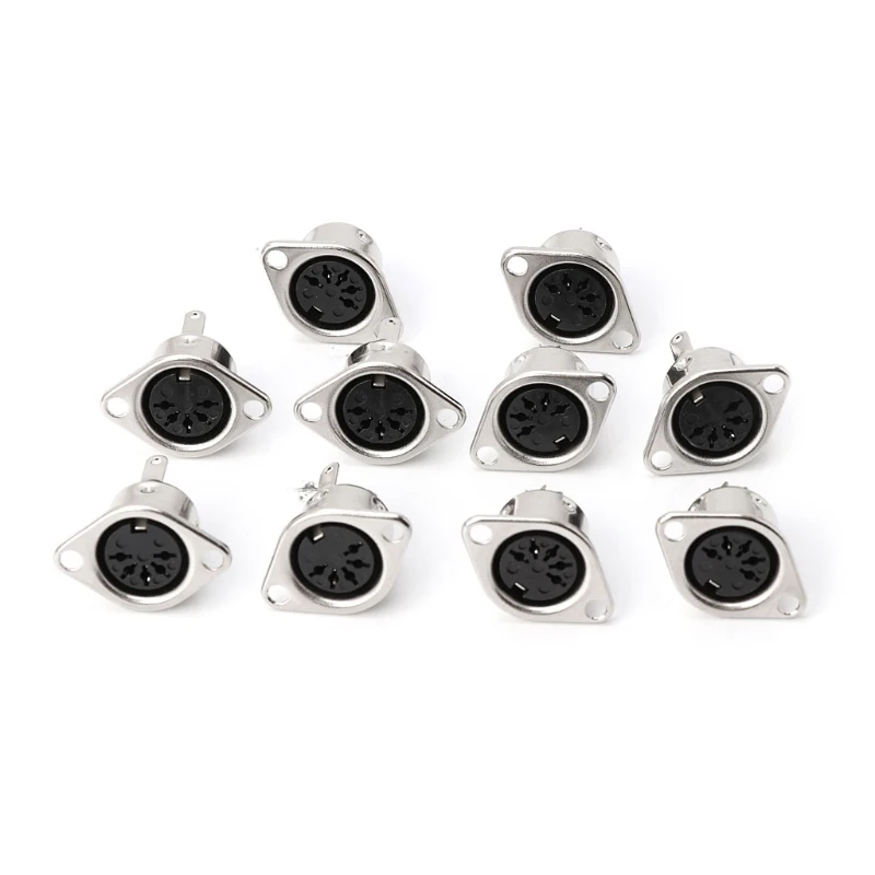 10 шт. 3Pin 4Pin 5Pin 6Pin 7Pin 8Pin панель крепление гнездо DIN адаптер MIDI Кабельный разъем