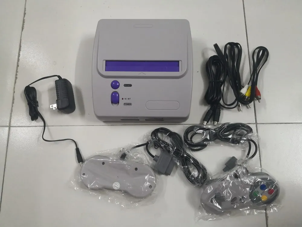 Новинка для ТВ Видео игровая консоль для Snes 16 бит игры с двумя Проводные джойстики S-Video& NTSC RCA выход