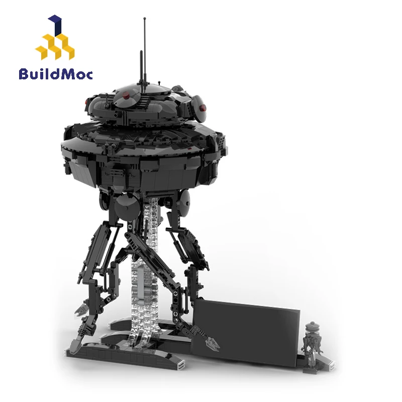 BuildMoc технический робот дроид черный инопланетянин боевой войны Строительный