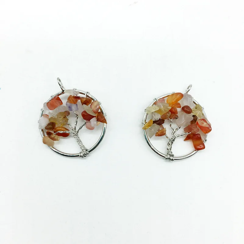 Jinzeyi пара влюбленных ожерелье натуральный камень подвеска с деревом жизни