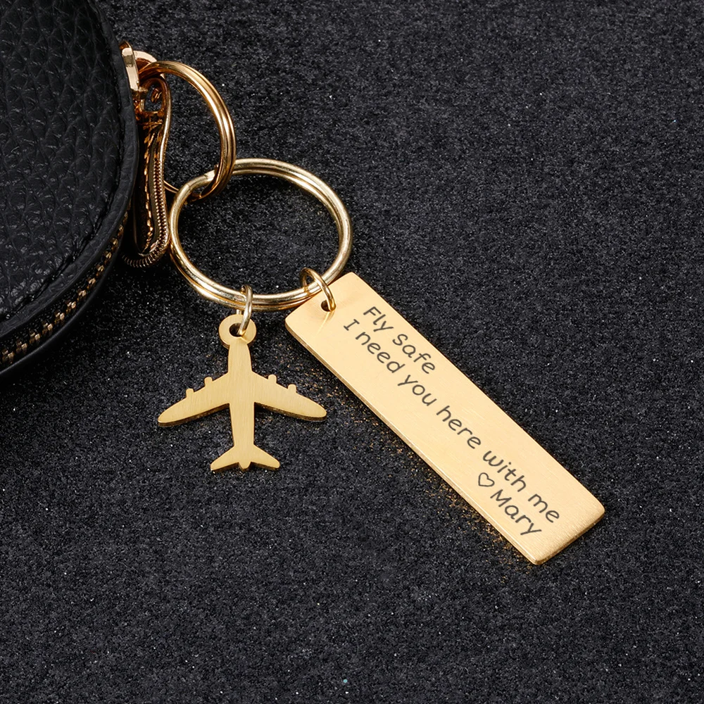 Брелок для ключей Fly Safe персонализированный аксессуар с именем клиента самолета