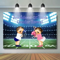 touchdown or tutus gender reveal backdrop boy or girl baby shower photography background sport theme gender surprise party decor