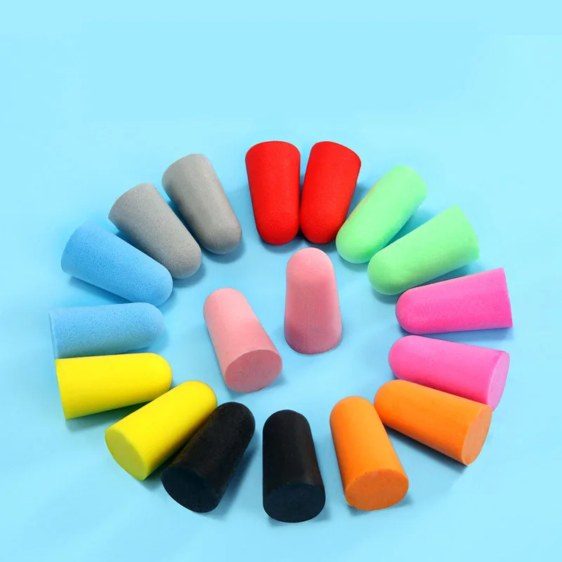 1Pair Random Color 1 пара мягких поролоновых ушных затычек, конические, для путешествий, для предотвращения шума и сна, губка для сна, для учебы, для путешествий, шумоподавление, ушные затычки, протектор - Цвет: 1Pair Random Color