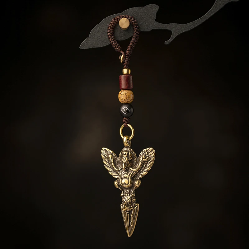 Ретро латунный брелок с крестом Бога орела пестик Брелок подвеской счастливый