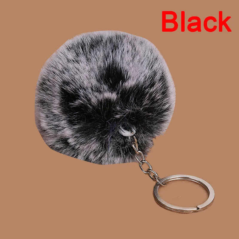 1 шт. женская сумка брелок Помпон шар 2 цвета 8 см мороз белый мех помпон