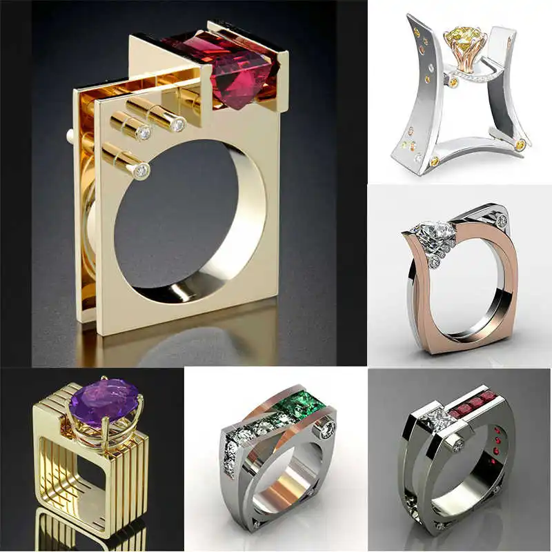 

Fashion Ring Nice Women Band Couple Men Gold Color Wedding White Couple