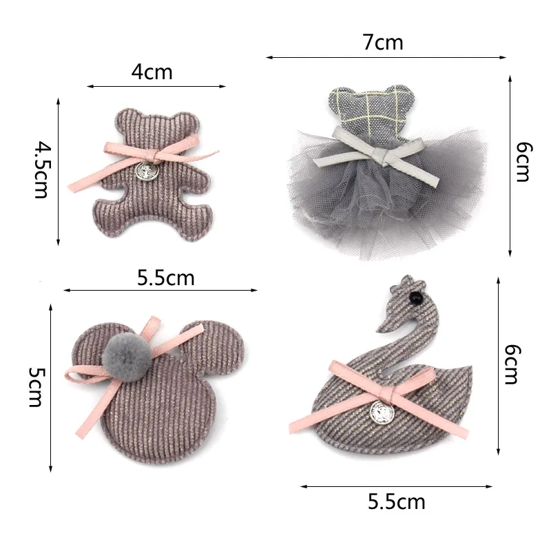 12 шт. детская шпилька ручной работы с аппликацией в виде головы лебедя медведя и