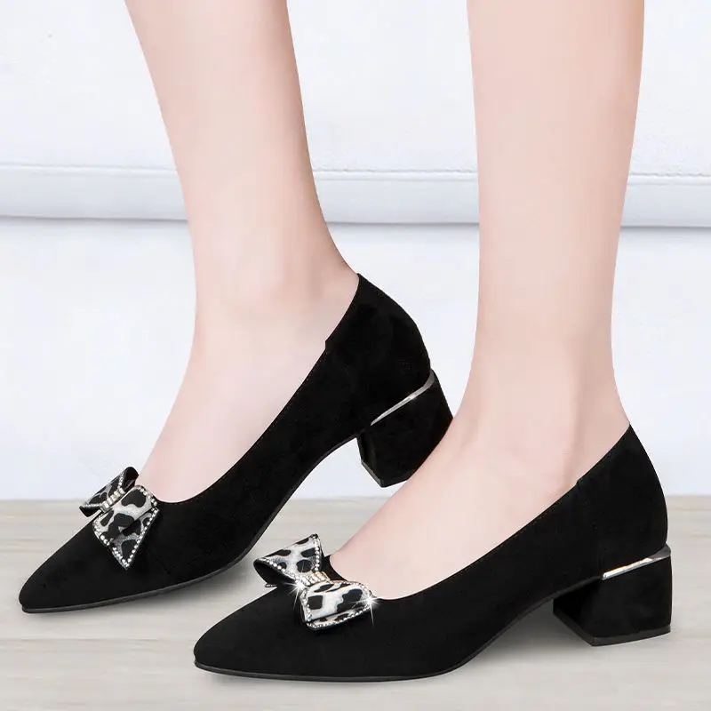 Туфли Cresfimix женские повседневная обувь на высоком каблуке с бантом зеленые