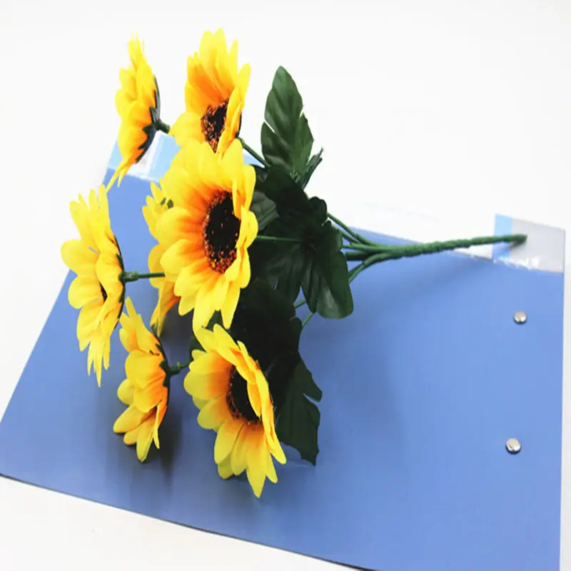 Домашнее свадебное украшение имитация цветов семь подсолнухов|Искусственные
