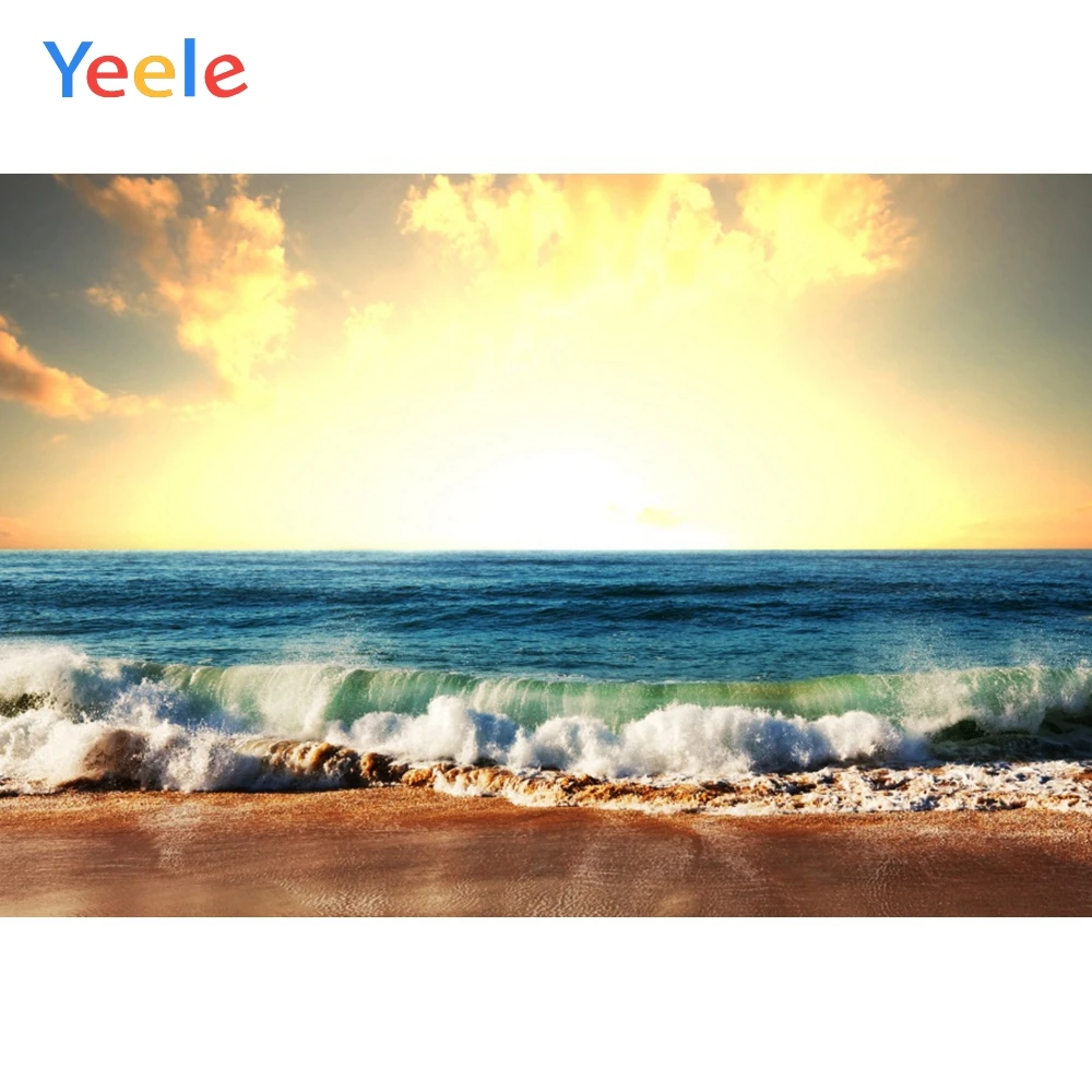 Тропический море пляж песок Облачное голубое небо спрей волны праздник детский