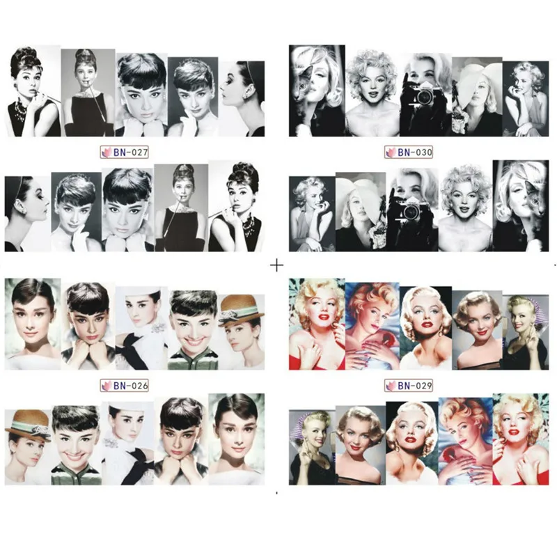 12 шт. красивые женские наклейки для ногтей полное покрытие переводная вода