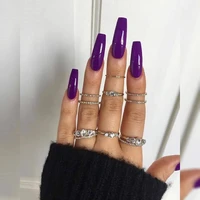 24pcs long ballerina fake nails full cover artificial nail tips press on nails diy nail decoration stylish elegant