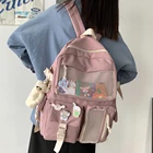Рюкзак женский Нейлоновый, вместительный Водонепроницаемый ранец с значками для школы и учебников, в стиле пэчворк, для девочек-подростков, на лето