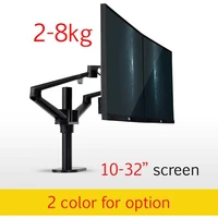 ol 2 10 32 aluminum double arm dual monitor desktop stand screen table holder computer mount 360 rotate clamp grommet base
