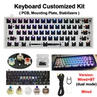 Клавиатура GK61XGK61XS 60%, проводная, Bluetooth-совместимая с печатной платой, монтажная пластина, чехол для геймеров, с возможностью горячей замены RGB-переключателя