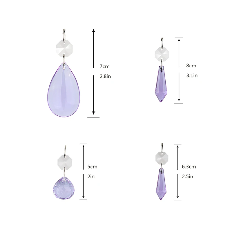 H &amp D фиолетовый хрустальный стеклянный шар люстра призмы подвески части бусины