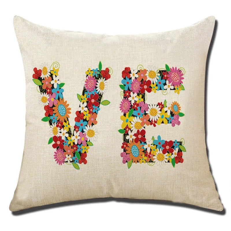 

Pillow Cases Home Square Letter LO VE Pillowcase 45*45 Valentine's Day Gift Pillow Covers Decorative Bolster Case Drop Shipping