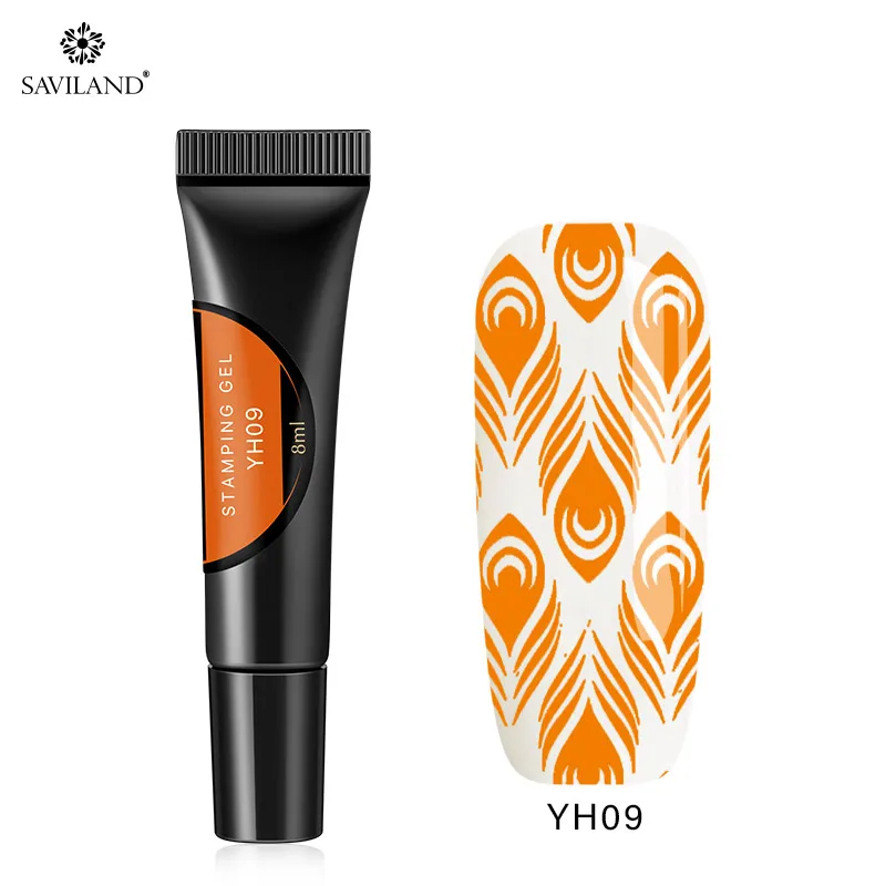 YH09 SAVILAND Гель-лак для стемпинга ногтей UV/светодиодный Гель-лак для ногтей Hybrid DIY живопись Гель-лак для пластина для стемпинга для нейл-арта - Цвет: YH09