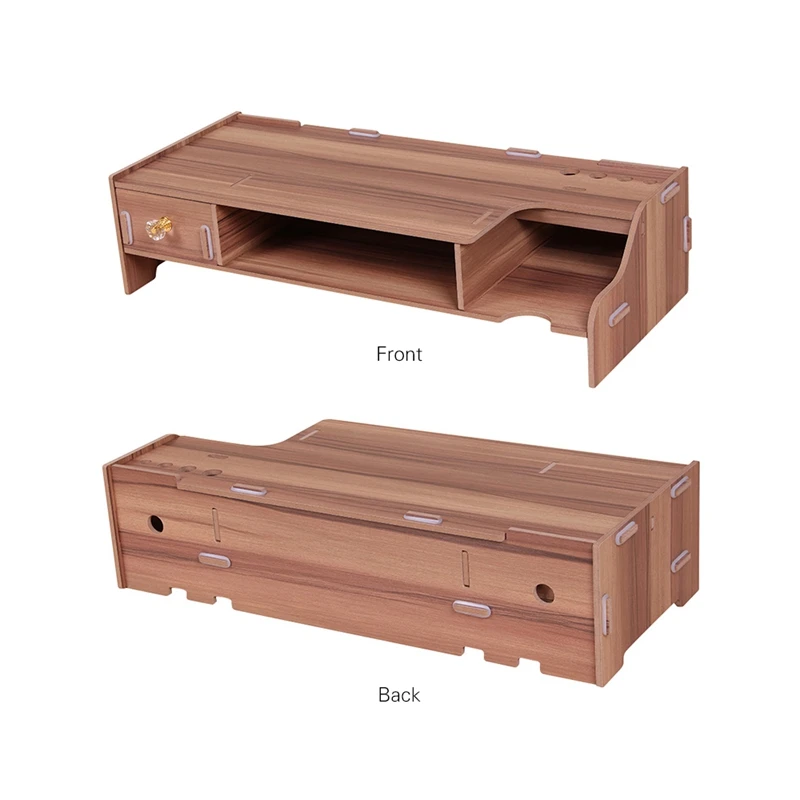 Wooden Monitor Stand Riser Computer Desk Organizer with Keyboard Mouse Storage Slots for Office Supplies School Heighte | Дом и сад